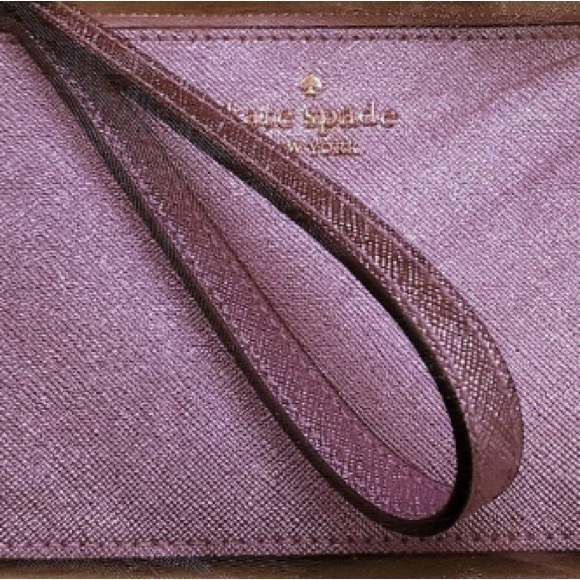 Kate Spade Lavender Textured Wristlet Rare - Picture 4 of 5